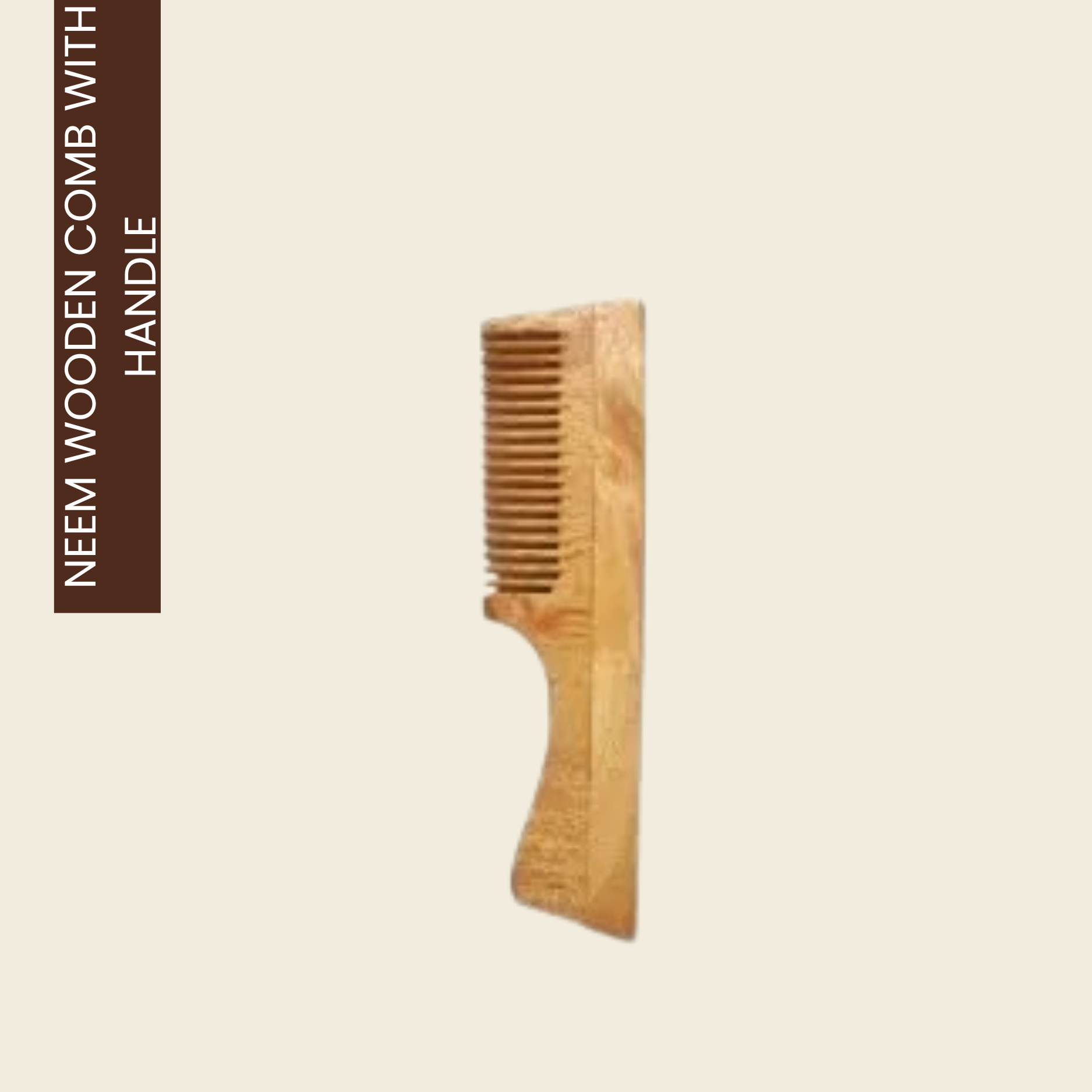 கைப்பிடியுடன் கூடிய வேப்ப மர சீப்பு